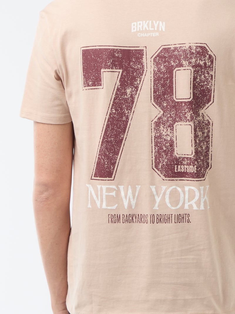 T-shirt com estampado fantasia Bege - Kiabi