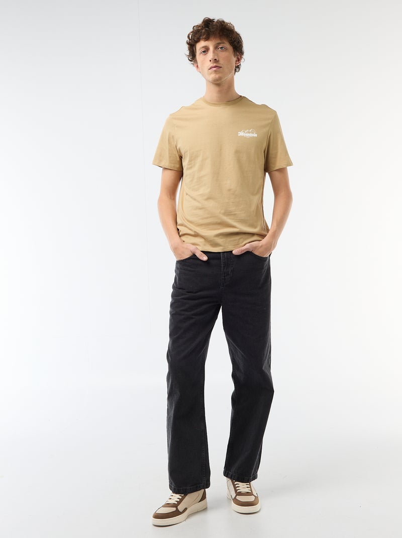 T-shirt com estampado fantasia Bege - Kiabi