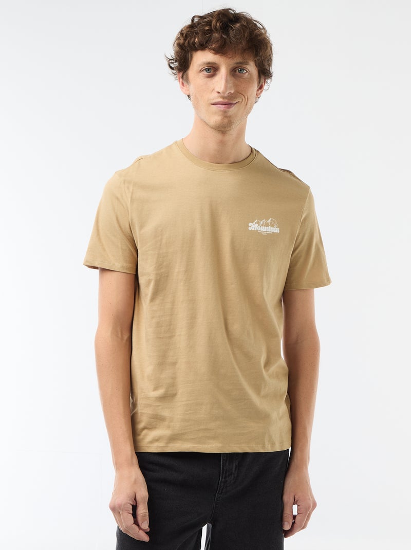 T-shirt com estampado fantasia Bege - Kiabi
