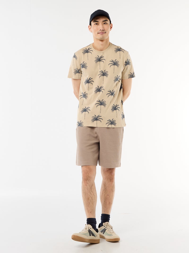 T-shirt com estampado fantasia Bege - Kiabi
