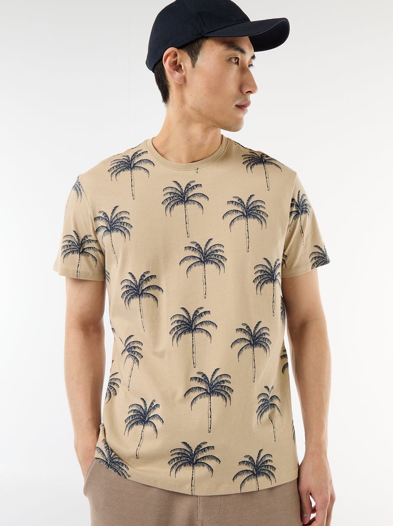 T-shirt com estampado fantasia Bege - Kiabi