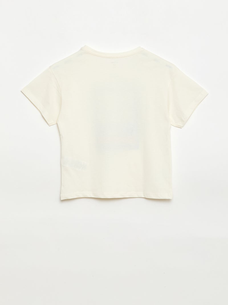 T-shirt com estampado fantasia Branco - Kiabi
