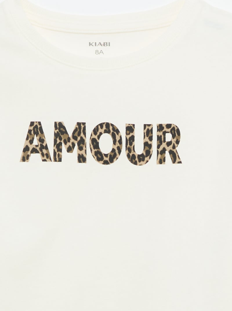 T-shirt com estampado fantasia Branco - Kiabi