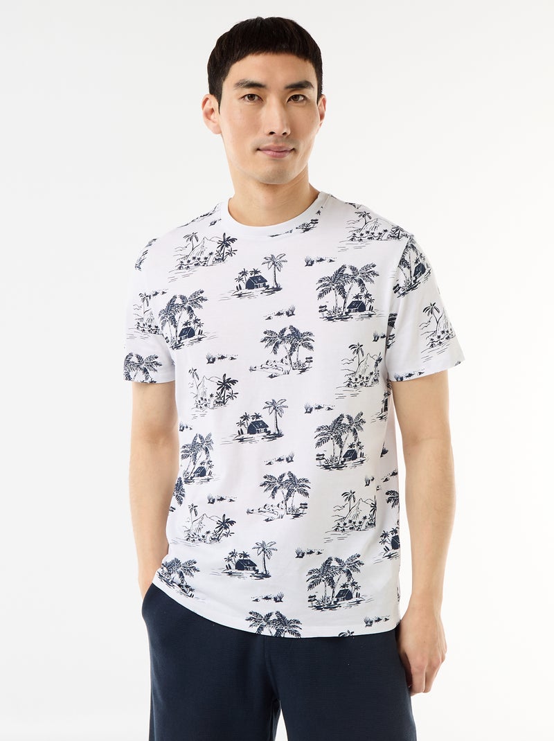 T-shirt com estampado fantasia Branco - Kiabi
