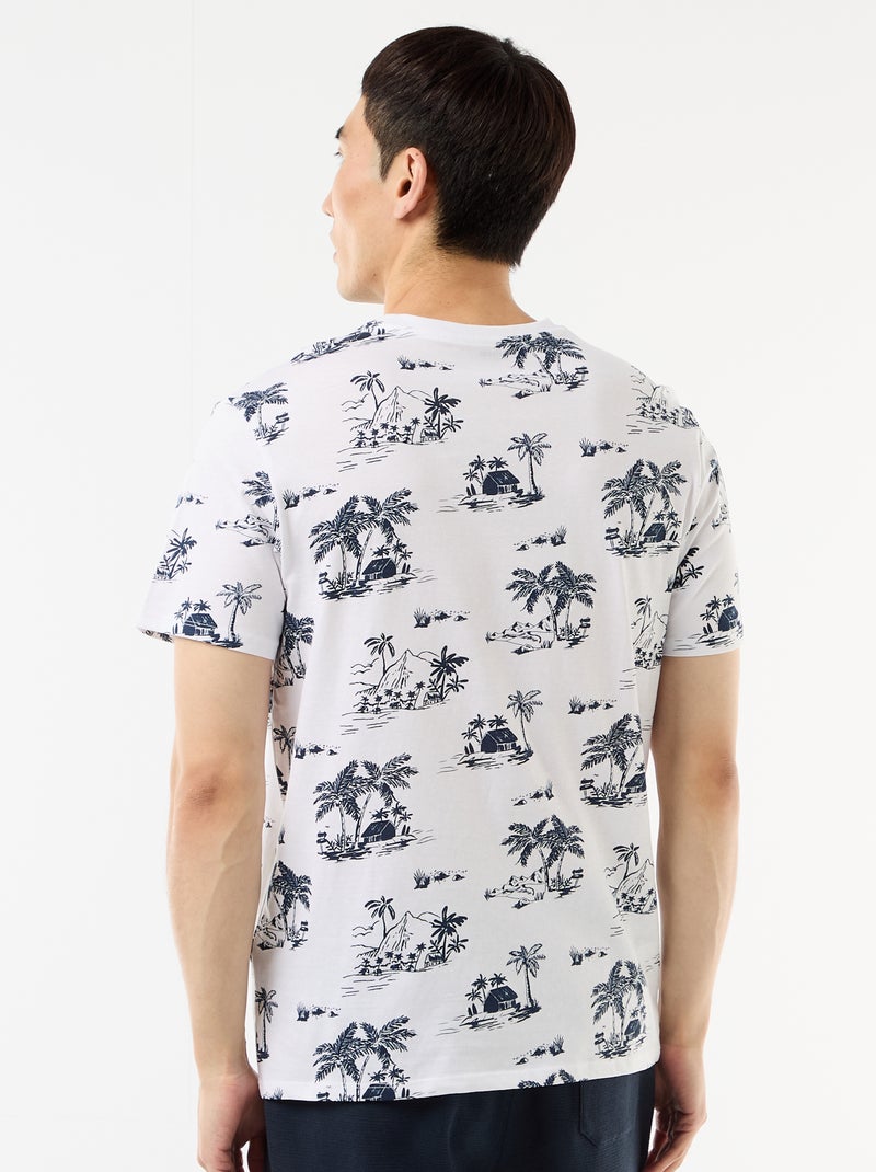 T-shirt com estampado fantasia Branco - Kiabi