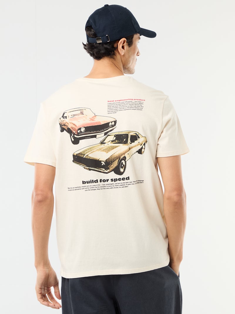 T-shirt com estampado fantasia Branco - Kiabi