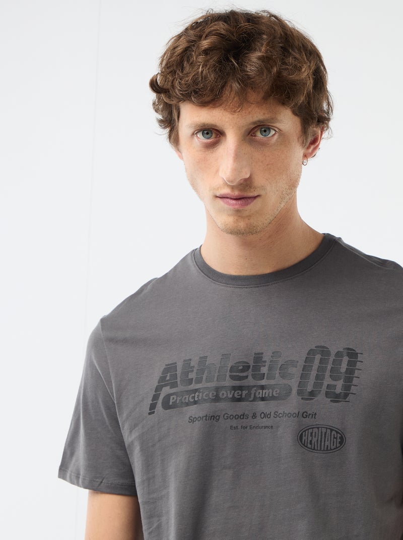 T-shirt com estampado fantasia Cinza - Kiabi