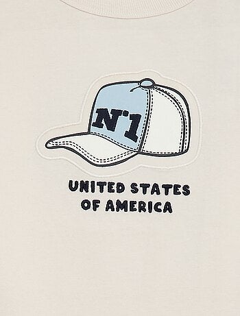 T-shirt com estampado fantasia e mangas compridas