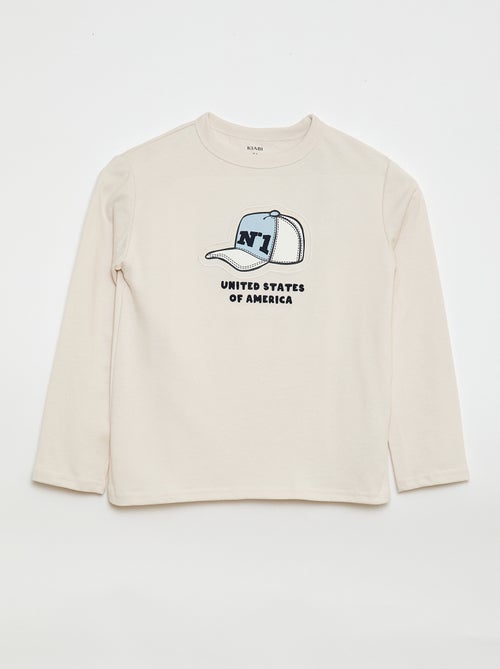 T-shirt com estampado fantasia e mangas compridas - Kiabi