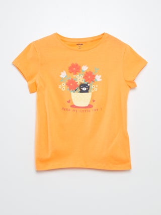 T-shirt com estampado fantasia