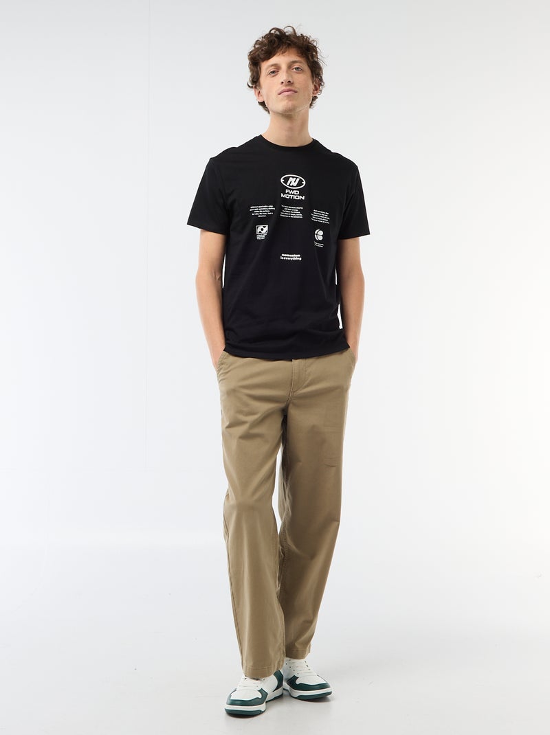 T-shirt com estampado fantasia Preto - Kiabi