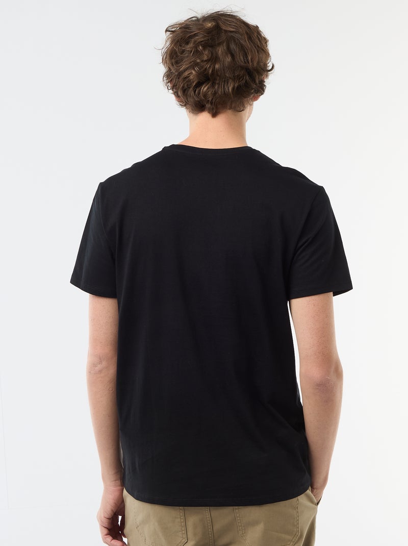T-shirt com estampado fantasia Preto - Kiabi