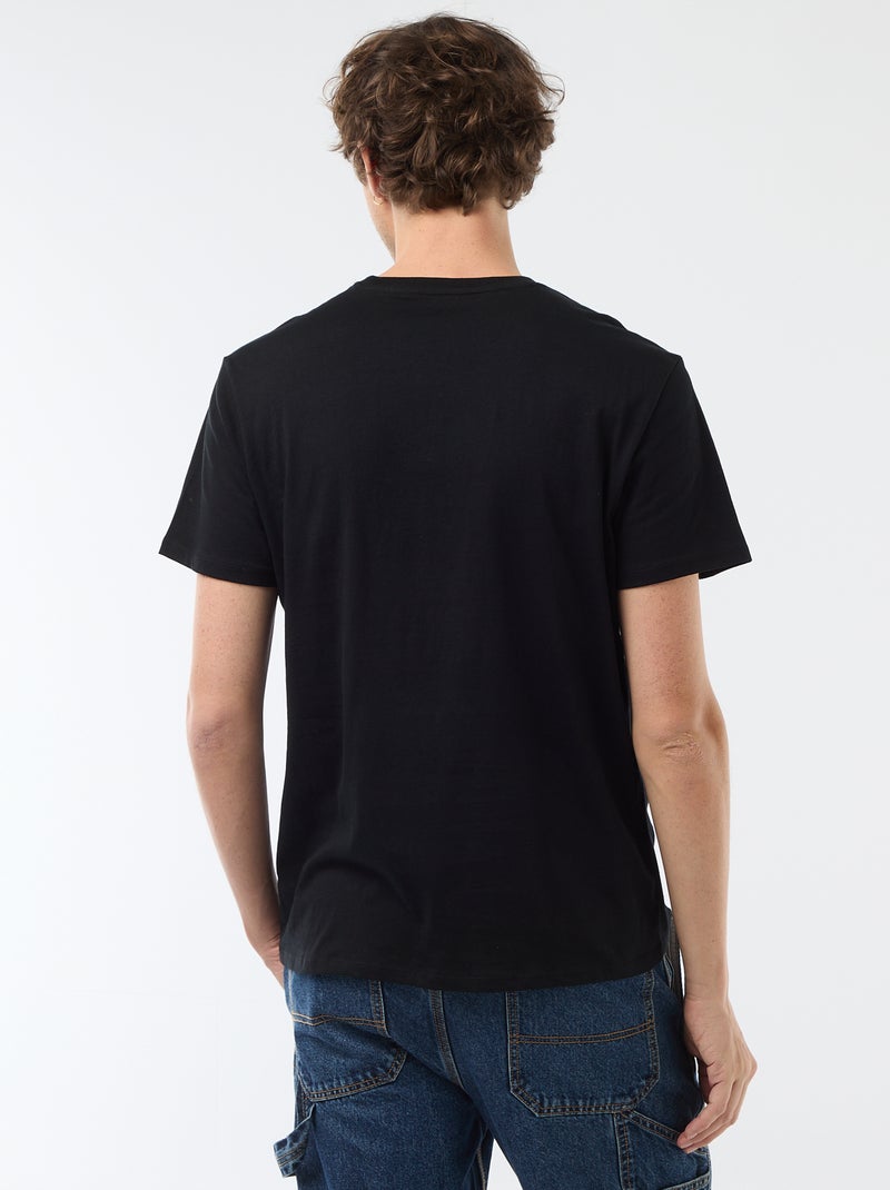 T-shirt com estampado fantasia Preto - Kiabi