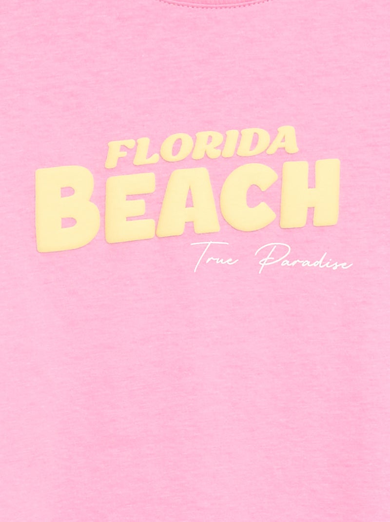 T-shirt com estampado fantasia Rosa - Kiabi