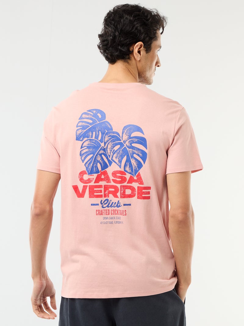 T-shirt com estampado fantasia Rosa - Kiabi