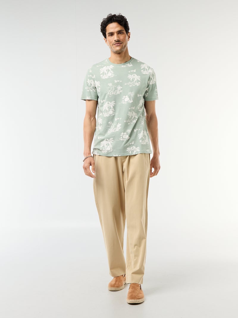 T-shirt com estampado fantasia Verde - Kiabi
