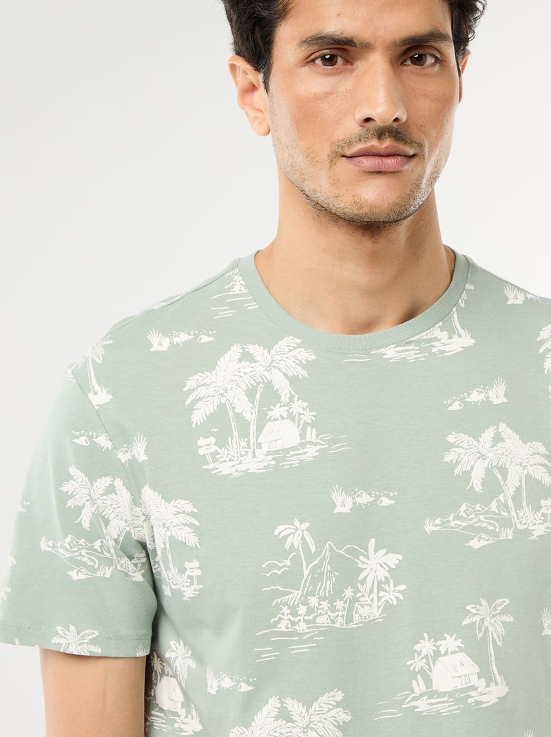 T-shirt com estampado fantasia Verde - Kiabi