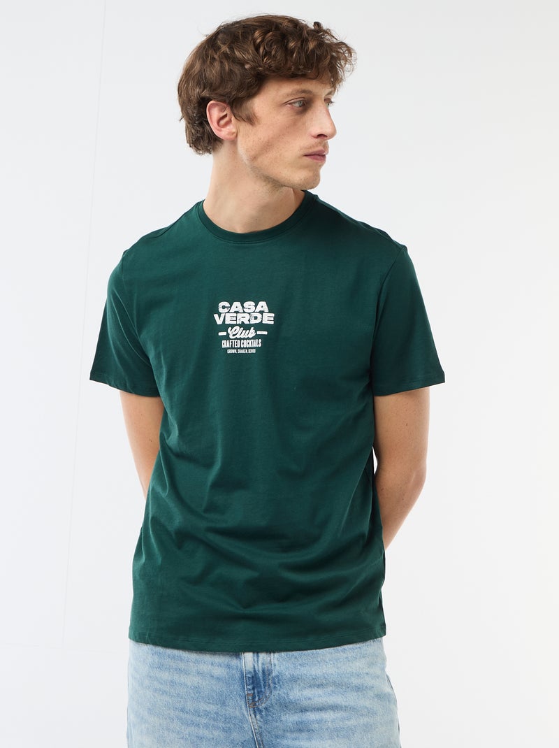 T-shirt com estampado fantasia Verde - Kiabi