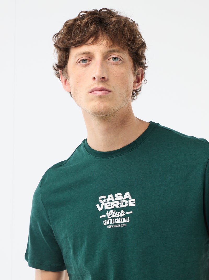 T-shirt com estampado fantasia Verde - Kiabi