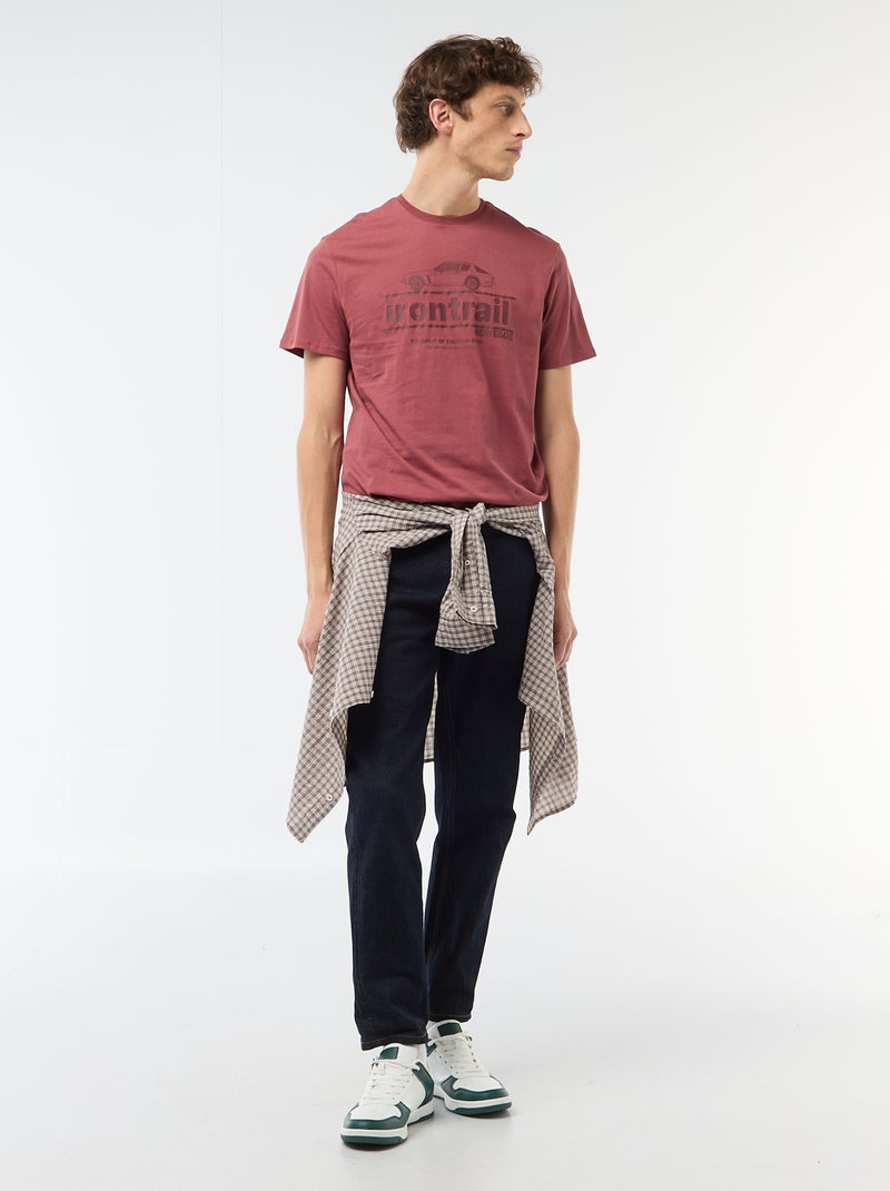 T-shirt com estampado fantasia Vermelho - Kiabi