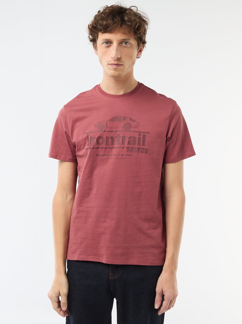 T-shirt com estampado fantasia Vermelho - Kiabi