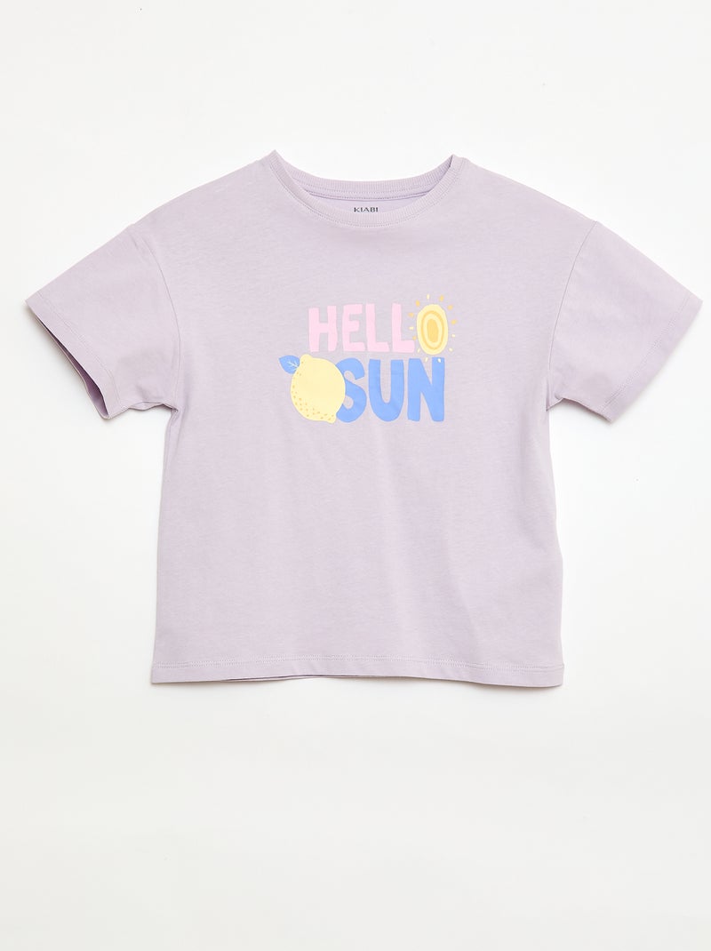 T-shirt com estampado fantasia Violeta - Kiabi