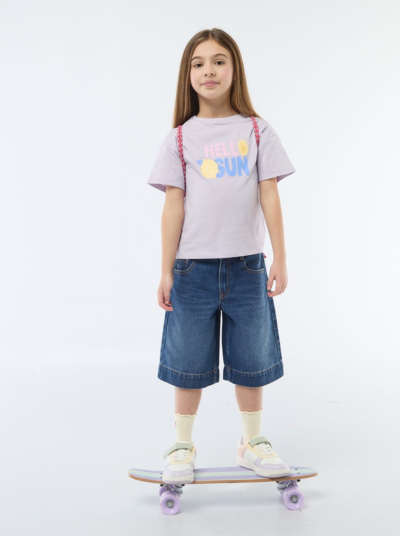 T-shirt com estampado fantasia Violeta - Kiabi