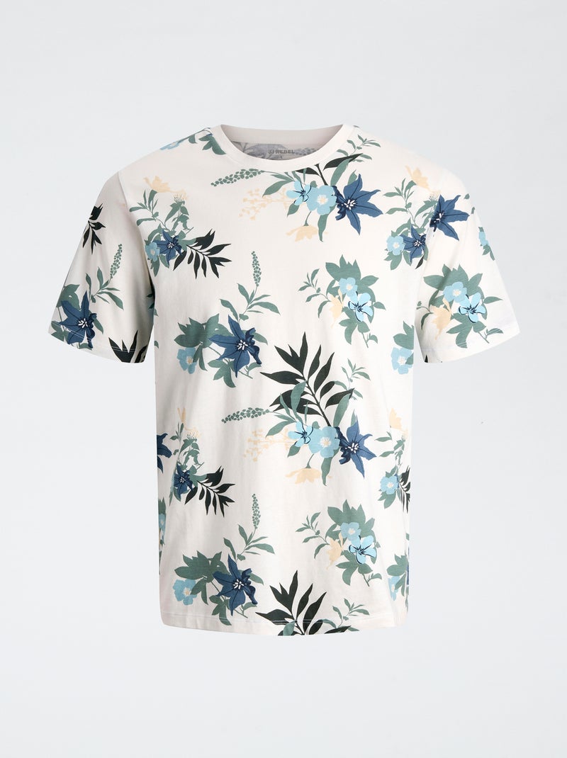 T-shirt com estampado floral 'JJ Rebel' BRANCO - Kiabi
