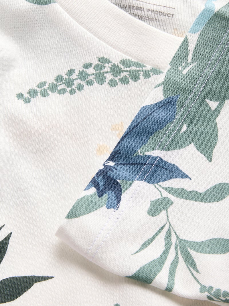 T-shirt com estampado floral 'JJ Rebel' BRANCO - Kiabi