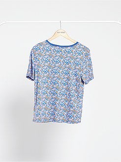 T-shirt com estampado 'flores' - Kiabi