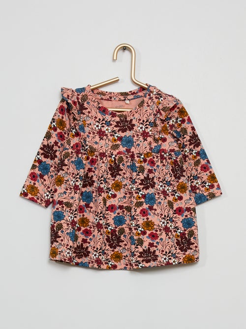 T-shirt com estampado 'flores' - Kiabi