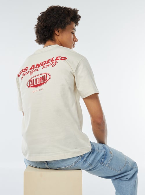 T-shirt com estampado frontal - Kiabi