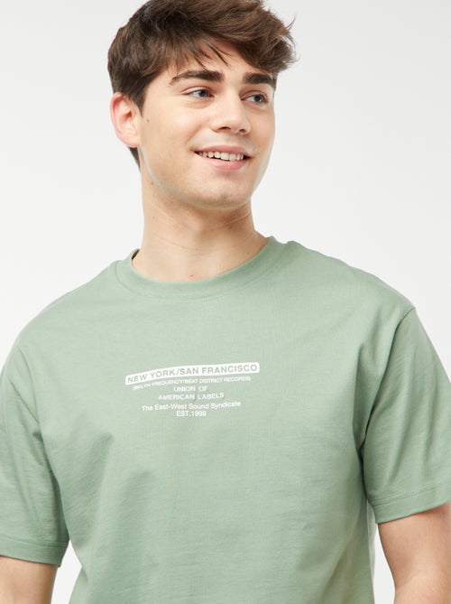 T-shirt com estampado frontal - Kiabi