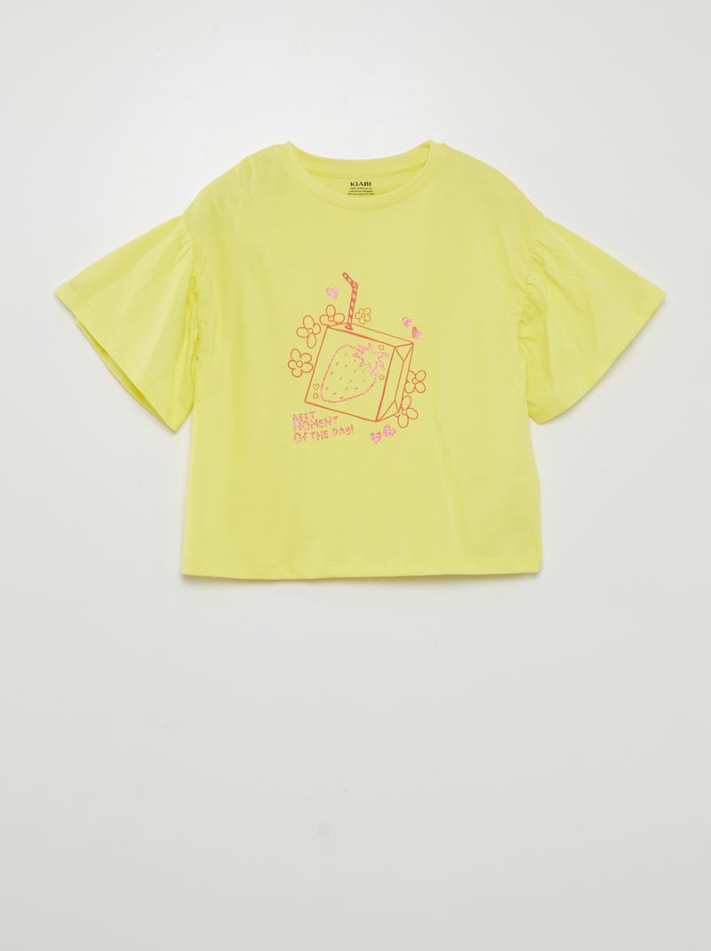 T-shirt com estampado 'frutos' de manga curta AMARELO - Kiabi