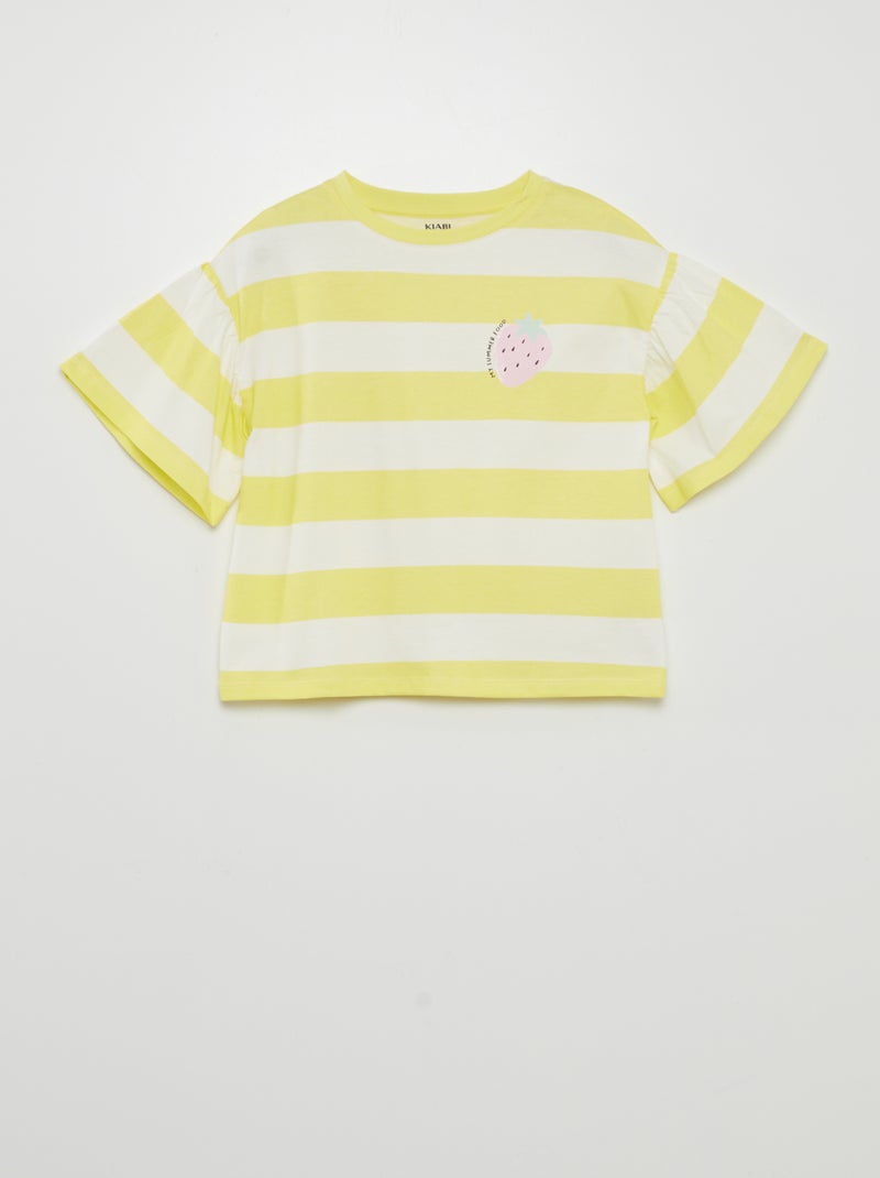 T-shirt com estampado 'frutos' de manga curta AMARELO - Kiabi