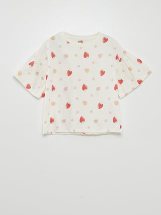 T-shirt com estampado 'frutos' de manga curta