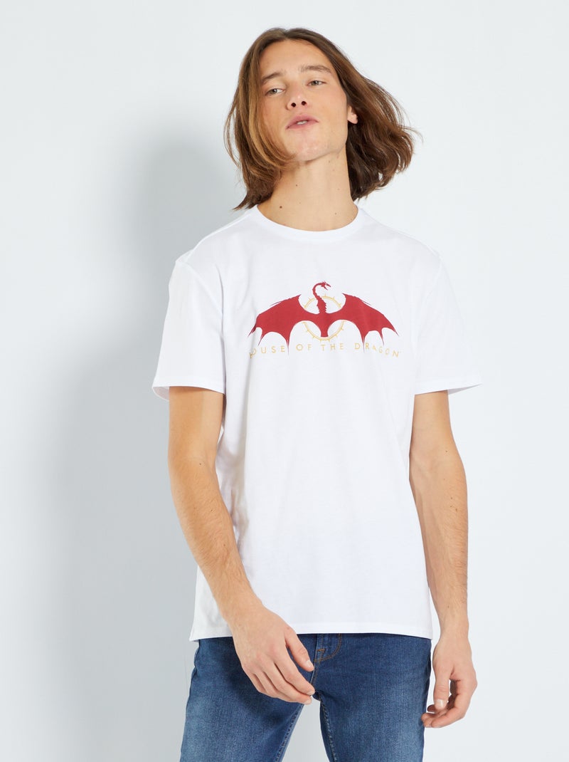 T-shirt com estampado 'Game of Thrones' Branco - Kiabi