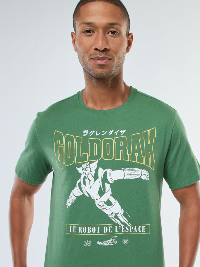 T-shirt com estampado 'Goldorak' de manga curta Verde - Kiabi
