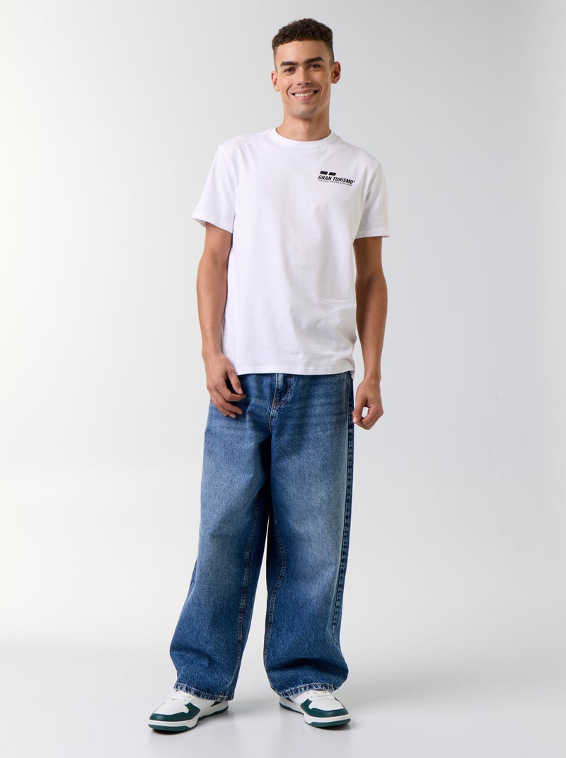 T-shirt com estampado 'Gran Turismo' frente e verso Branco - Kiabi