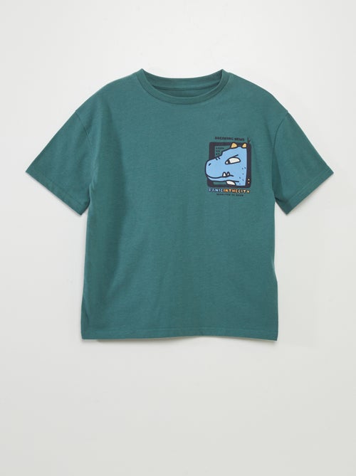 T-shirt com estampado grande à frente e atrás - Kiabi