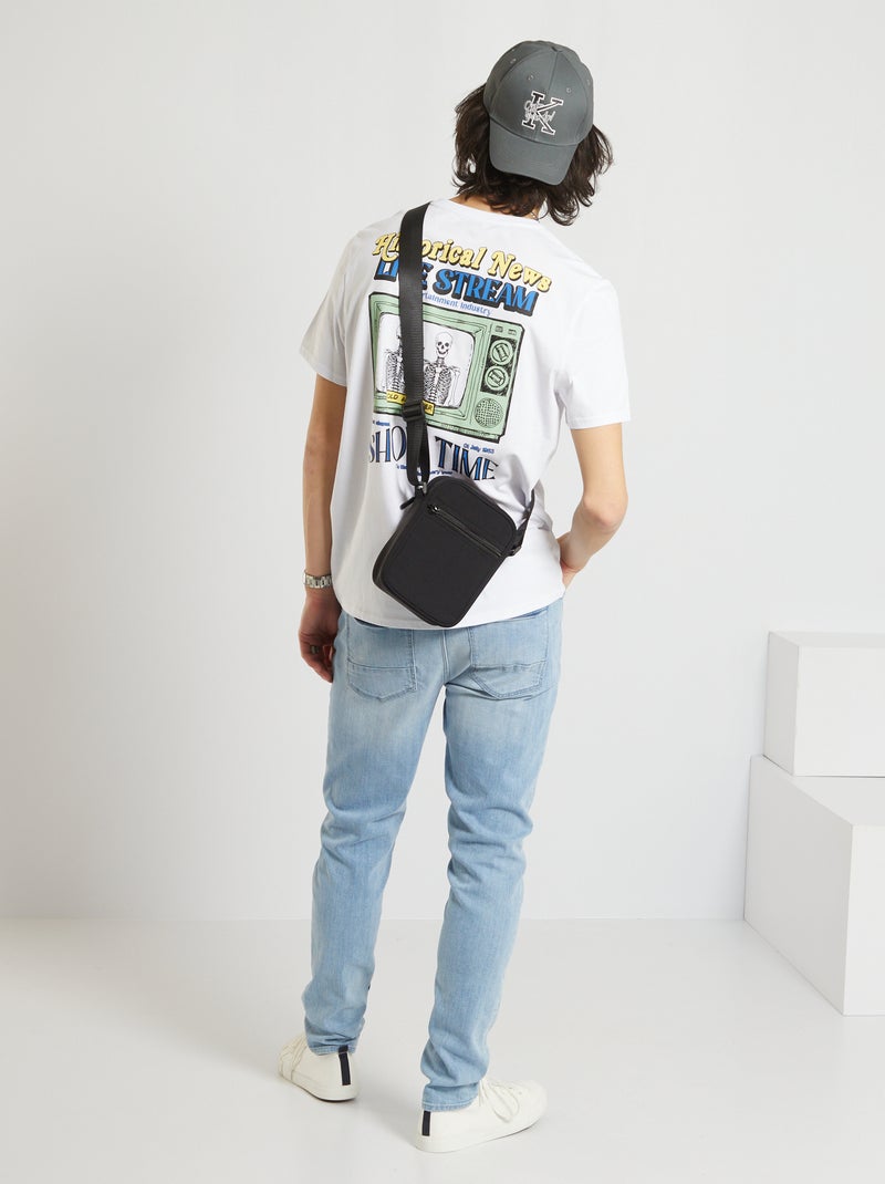 T-shirt com estampado grande atrás Branco - Kiabi