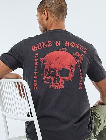 T-shirt com estampado 'Gun'N'Roses' de manga curta