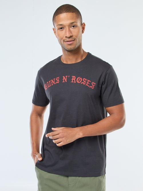 T-shirt com estampado 'Gun'N'Roses' de manga curta - Kiabi