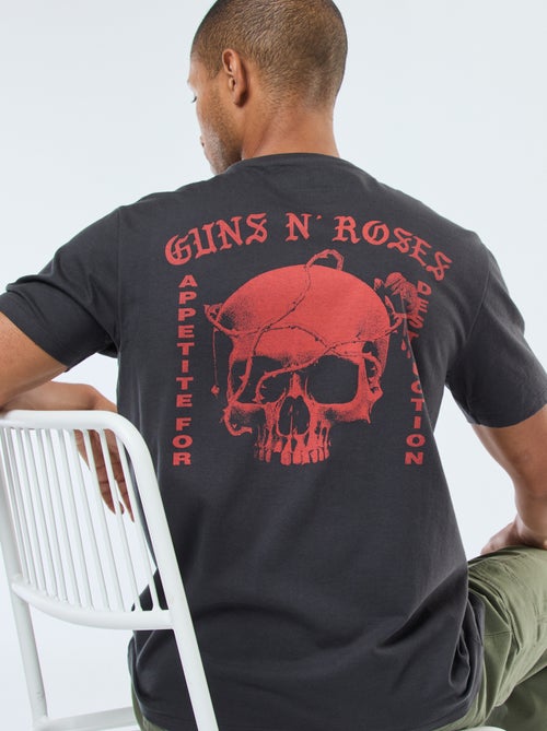 T-shirt com estampado 'Gun'N'Roses' de manga curta - Kiabi