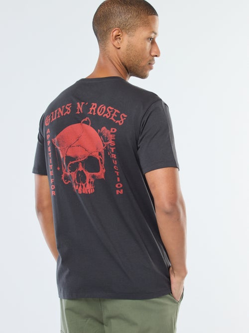 T-shirt com estampado 'Gun'N'Roses' de manga curta - Kiabi