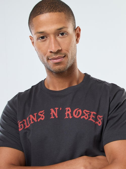 T-shirt com estampado 'Gun'N'Roses' de manga curta - Kiabi