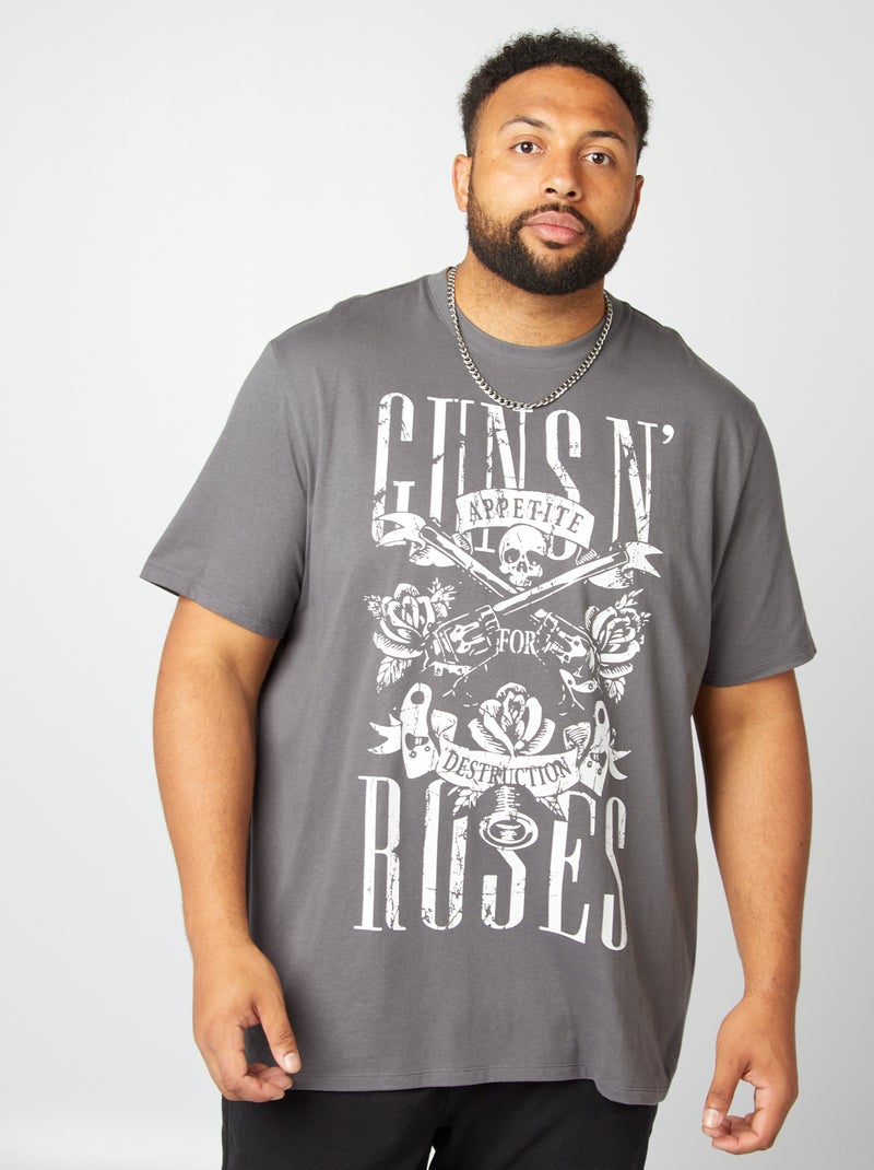 T-shirt com estampado 'Guns N'Roses' CINZA - Kiabi