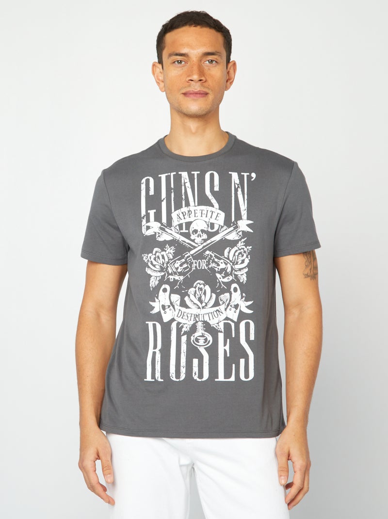 T-shirt com estampado 'Guns N'Roses' CINZA - Kiabi