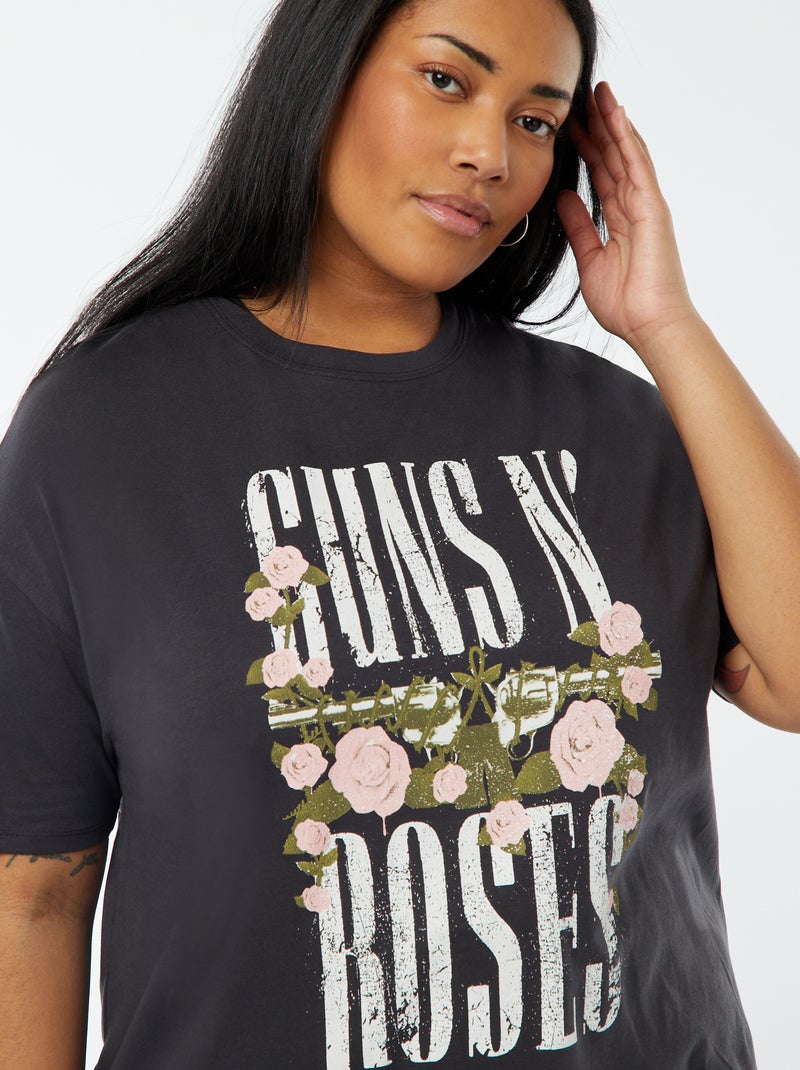 T-shirt com estampado 'Guns N'Roses' de manga curta PRETO - Kiabi