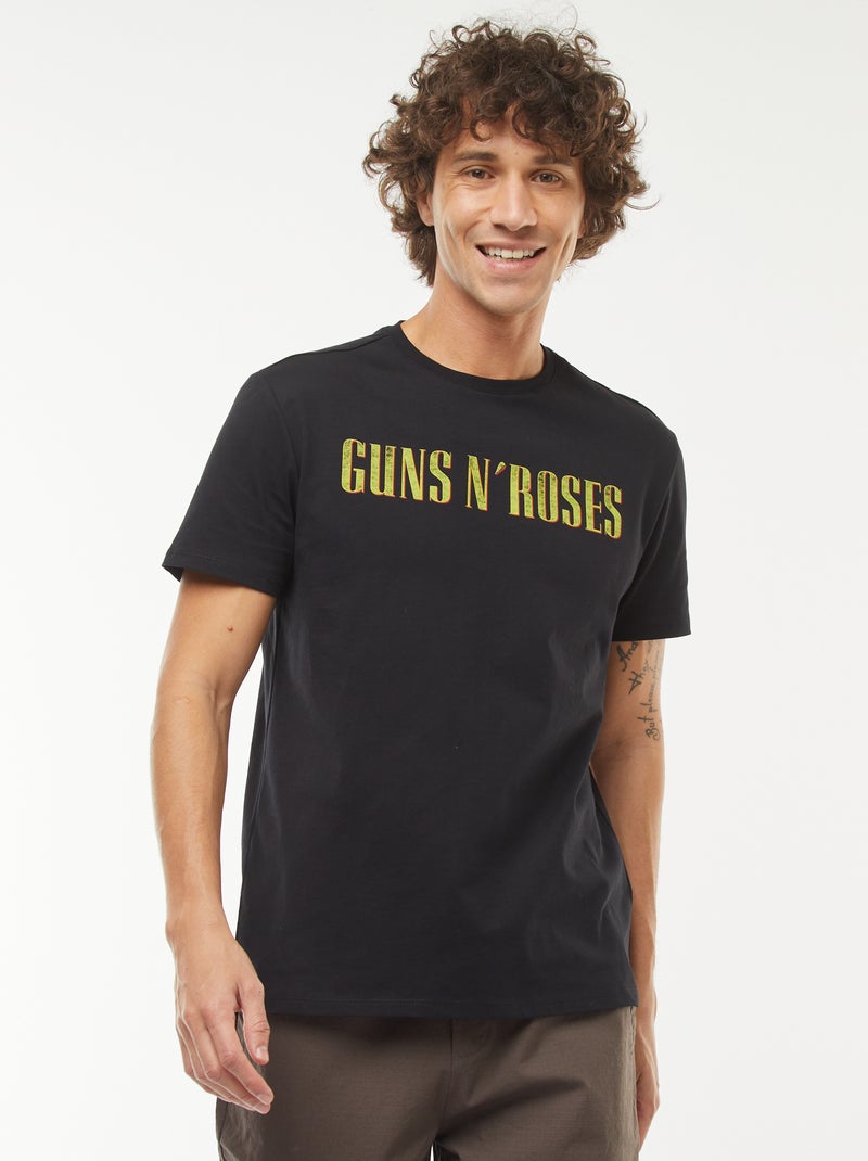 T-shirt com estampado 'Guns'N'Roses' de manga curta Preto - Kiabi